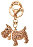 Clayre & Eef Fém kulcstartó kutyával, arany színű üveggyönggyel (JZKC0151)