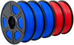 SUNLU Set format din 3 Role filament Albastru si 2 Role filament Rosu, PLA, 1.75 mm, Sunlu (SET5-3BLU-2RED)