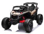 Beneo Mașină electrică Can-am Maverick cu 1 loc, tracțiune 4X4, negru, suspensie independentă, telecomandă 2, 4 Ghz, 4 motoare de 35 W, roți EVA, scaun din piele, player MP3 cu intrare USB/AUX, Model cu lic