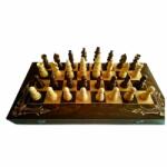 Magic Puzzle Box Gigantikus kézzel készitett sakktábla doboz 64x64 cm sakkfigura bükkfa backgammon dáma játék barna (_de9de3fad)