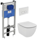Ideal Standard Set vas wc suspendat Ideal Standard Tesi AquaBlade cu capac soft close, rezervor incastrat si clapeta crom lucios (R030501)