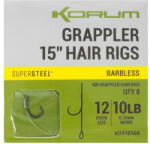 Korum Grappler Hair Rigs 15" 12 Szakáll Nélküli Füles Monofil Előkötött Horog 8db (K0310160)