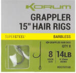 Korum Grappler Hair Rigs 38cm 8 Szakáll Nélküli Füles Monofil Előkötött Horog (K0310158)