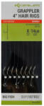 Korum Grappler Hair Rigs 4" 12 Szakálas Füles Monofil Előkött Horog 8db (K0310156)