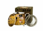 Duo Gift Porcelánbögre tetővel, fémszűrővel, 430ml, dobozban, Klimt: The Kiss