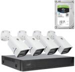 PNI Pachet Kit supraveghere video PNI House IPMAX POE 3, NVR cu 4 porturi POE, ONVIF si 4 camere cu IP 3MP (PNI-IPMAX3-1TB)