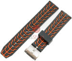  Curea neagra silicon insertii portocalii 20mm - 49660