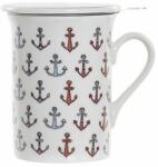 ITEM International Vasmacska porcelán bögre fémszűrűvel és tetővel - dobozos (AC-I00501VASMACSKA)