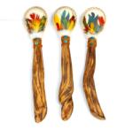  Maracas Ayahuasca de Piele si Palo Santo - Crisocola - din Amazonia pentru Ceremonie Samanica 27x6 cm - 1 Buc
