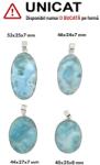  Pandantiv din Argint 925 cu Larimar - Pectolit - 40-53x24-27x7-8 mm