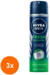 Nivea Men Fresh Sensation 72h deo spray 3x150 ml