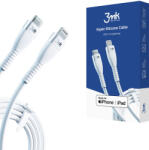 3MK Cablu Date si Incarcare USB-C - Lightning 3MK Hyper Silicone, 20W, 1m, Alb