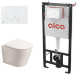 Fluminia Set complet vas WC suspendat Fluminia, Clementina, Alb, cu rezervor Alca si clapeta alba (AM101+M670+G5330WH)