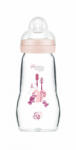 MAM Feel Good Üvegből készült cumisüveg 260 ml (2023) - 2h+ - Rózsaszín - Mókus