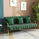 BeComfort 3 személyes bársony hatású fotel zöld 170x58x72cm FUR-1654-2 (FUR-1654-3)