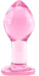 NS Novelties Стъклено дилдо Butt Plug "GLASS PINK LARGE" 10 см