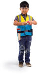 Bigjigs Toys Set costum si accesorii constructor pentru copii (34067) - roua