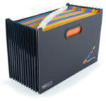 Rapesco Harmonika irattartó, A4+, PP, 13 rekeszes, RAPESCO "SupaFile Plus", fekete (IR1552) (IR1552)