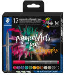 STAEDTLER Kalligrafikus rostirón készlet, 2 mm, STAEDTLER "Pigment 375", 12 különböző szín (TS375C12) (TS375C12)