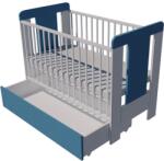  Claudia Duo baba kiságy 120×60 cm - Fehér/kék