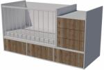  Gina Duo 4in1 baba kombi kiságy 120×70 cm - Fehér/gesztenye