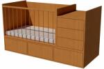  Gina Uno 4in1 baba kombi kiságy 120×70 cm - Bükk