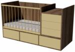  Gina Duo 4in1 baba kombi kiságy 120×70 cm - Sötét sonoma/bézs