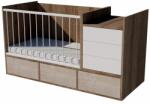  Gina Trio 4in1 baba kombi kiságy 120×70 cm - Sötét sonoma/fehér/desmond 2 (ezüst tölgy)