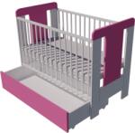  Claudia Duo baba kiságy 120×60 cm - Fehér/rózsaszín