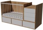  Gina Duo 4in1 baba kombi kiságy 120×70 cm - Világos sonoma/fehér