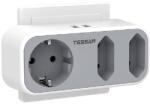 Tessan Adaptor priza Tessan TS-324, 3 prize, 16A, 2xUSB, LED, Alb