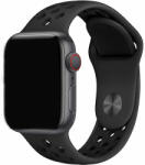 mobilePlaza Apple Watch 42/44/45/49mm szilikon sport szíj M/L (fekete)