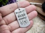 R. M. ékszer Boldog névnapot acél medálos kulcstartó (13367-RM-D)