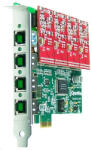  4 Port Analog PCI-E card + 4 FXO modules (A400E04)