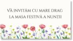 Personal Card invitație masa festivă - Flori de câmpie Selectați cantitatea: 1 buc - 10 buc