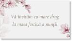 Personal Card invitație masa festivă - Magnolia Selectați cantitatea: 31 buc - 60 buc