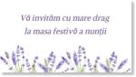 Personal Card invitație masa festivă - Lavandă Selectați cantitatea: 61 buc și mai multe