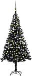  Brad crăciun pre-iluminat cu set globuri, negru, 240 cm, pvc (3077678)