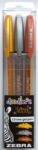 Zebra Zseléstoll készlet, 0, 33 mm, kupakos, ZEBRA Doodler'z Glitter, 3 különböző szín (TZ80775) (TZ80775)