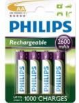 Philips Baterii reîncărcabile Philips Baterie reîncărcabilă HR6 AA, 2600 mAh, 4 blistere - R6B4B260 / 10 Baterie reincarcabila