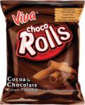 Viva choco rolls kakaós-csokoládés krémmel töltött extrudált gabonarudacska 100 g
