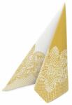 PAW textilhatású szalvéta 40x40 cm 50 lap/csomag Royal lace - arany, fehé