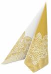 PAW Textilhatású szalvéta 40x40 cm Royal Lace arany, fehér, 50 db/csomag