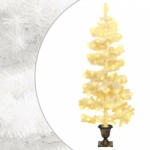 vidaXL Fehér PVC kivilágított kacskaringós karácsonyfa kaspóval 120 cm (344652)