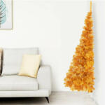 vidaXL Aranyszínű PET fél műkarácsonyfa állvánnyal 180 cm (344692)