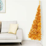 vidaXL Aranyszínű PET fél műkarácsonyfa állvánnyal 210 cm (344693)