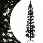 vidaXL Fekete vékony fél műkarácsonyfa állvánnyal 180 cm (344576)