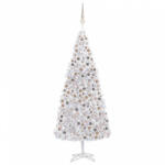 vidaXL Fehér megvilágított műkarácsonyfa gömb szettel 500 cm (3077841)