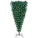 vidaXL Zöld megvilágított fordított műkarácsonyfa 180 cm (3077975)