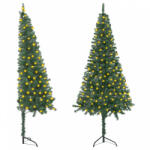 vidaXL Zöld PVC megvilágított sarok műkarácsonyfa 120 cm (3077932)